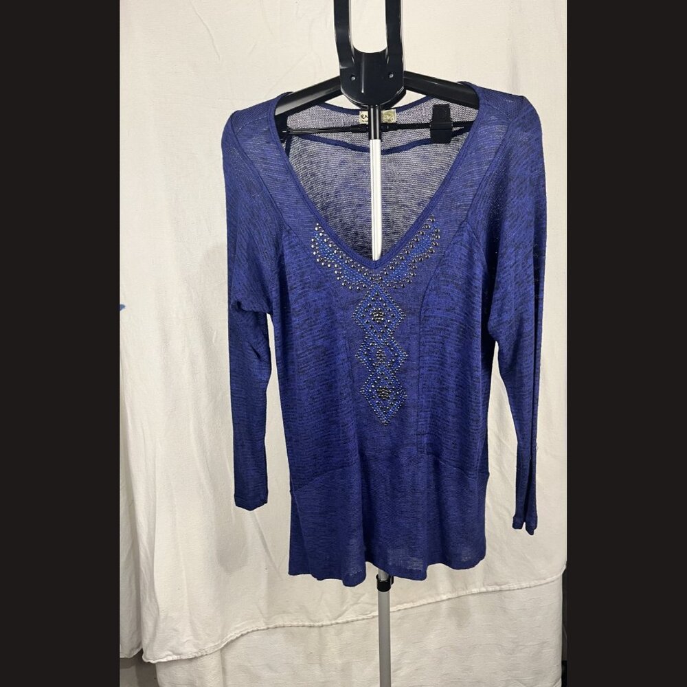 Energe Women’s Blue Top Size L Casual Stretchy Lightweight Comfortable Shirt‎